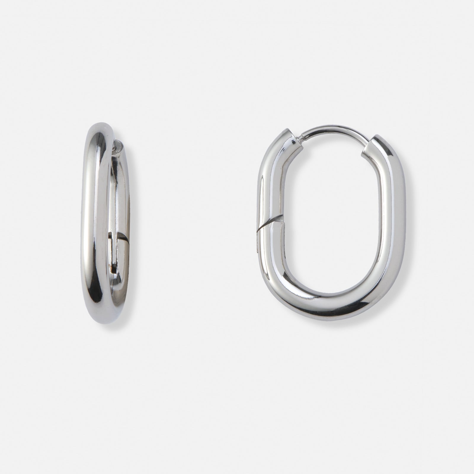 Stålörhängen, ovala hoops - 16x21mm