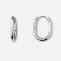 Stålörhängen, ovala hoops - 16x21mm