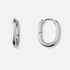 Stålörhängen, ovala hoops - 16x21mm