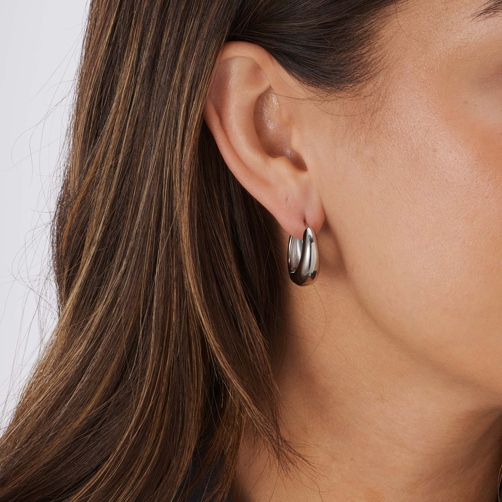 Stålörhängen, docerade hoops - 22mm