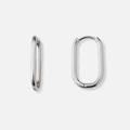 Stålörhängen, ovala hoops - 12x21mm