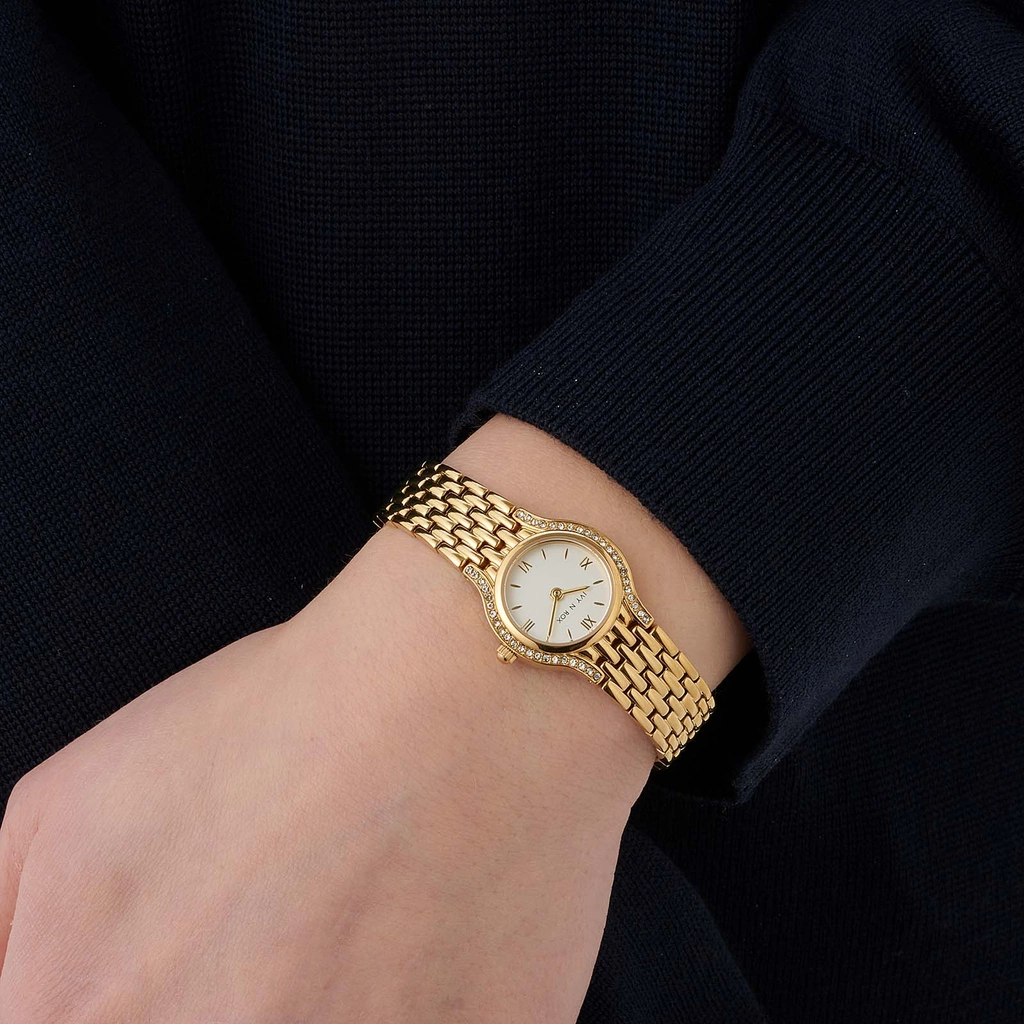 Ivy n Rox Icona damklocka - guld 22 mm