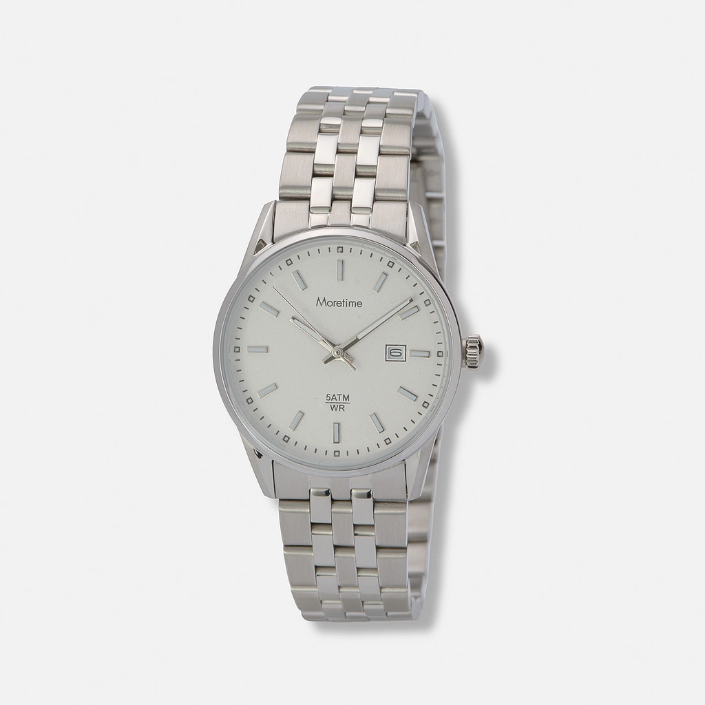 Moretime damklocka - metallband, stål/silver, 27mm