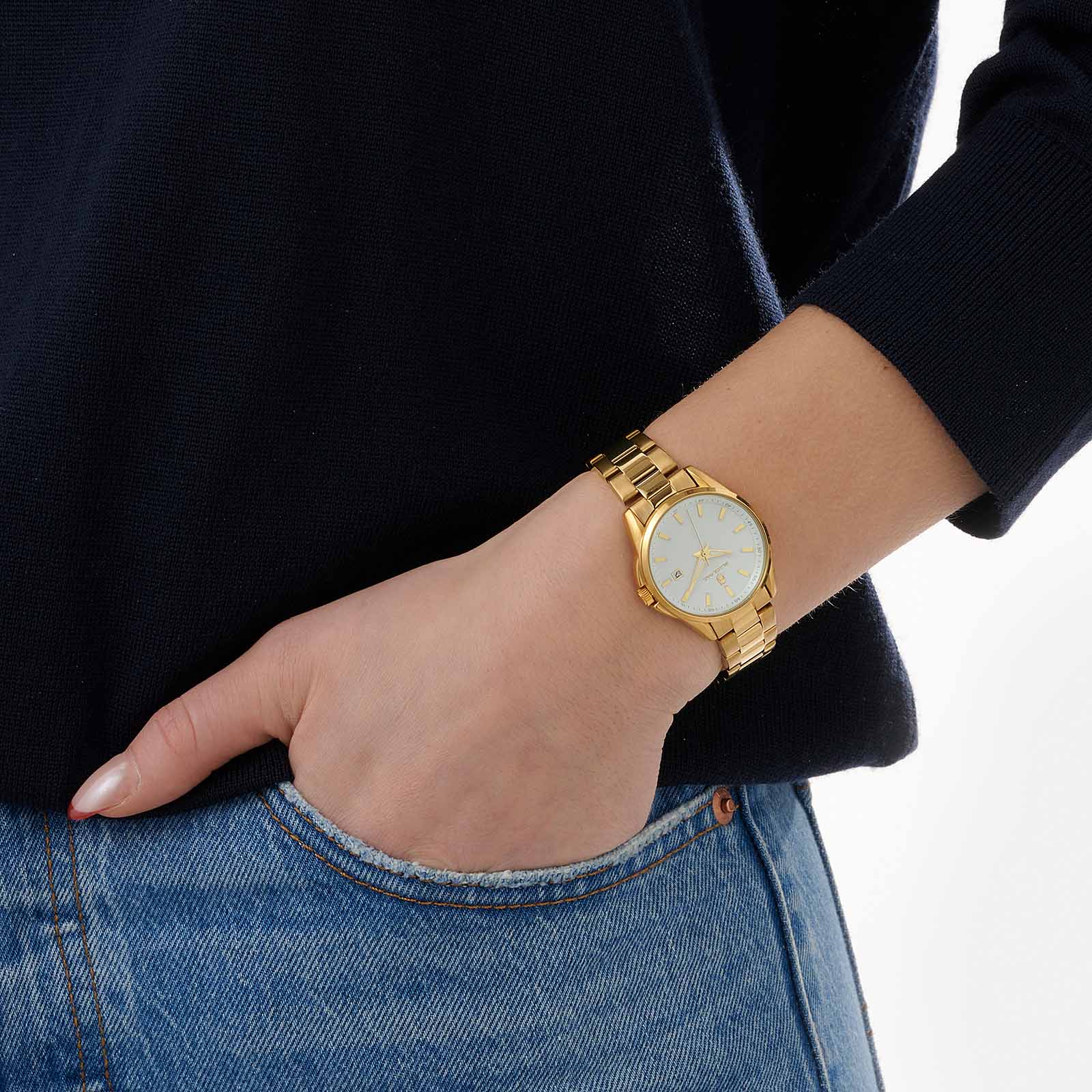 Black Oak Spire damklocka, guld/vit  - 32mm