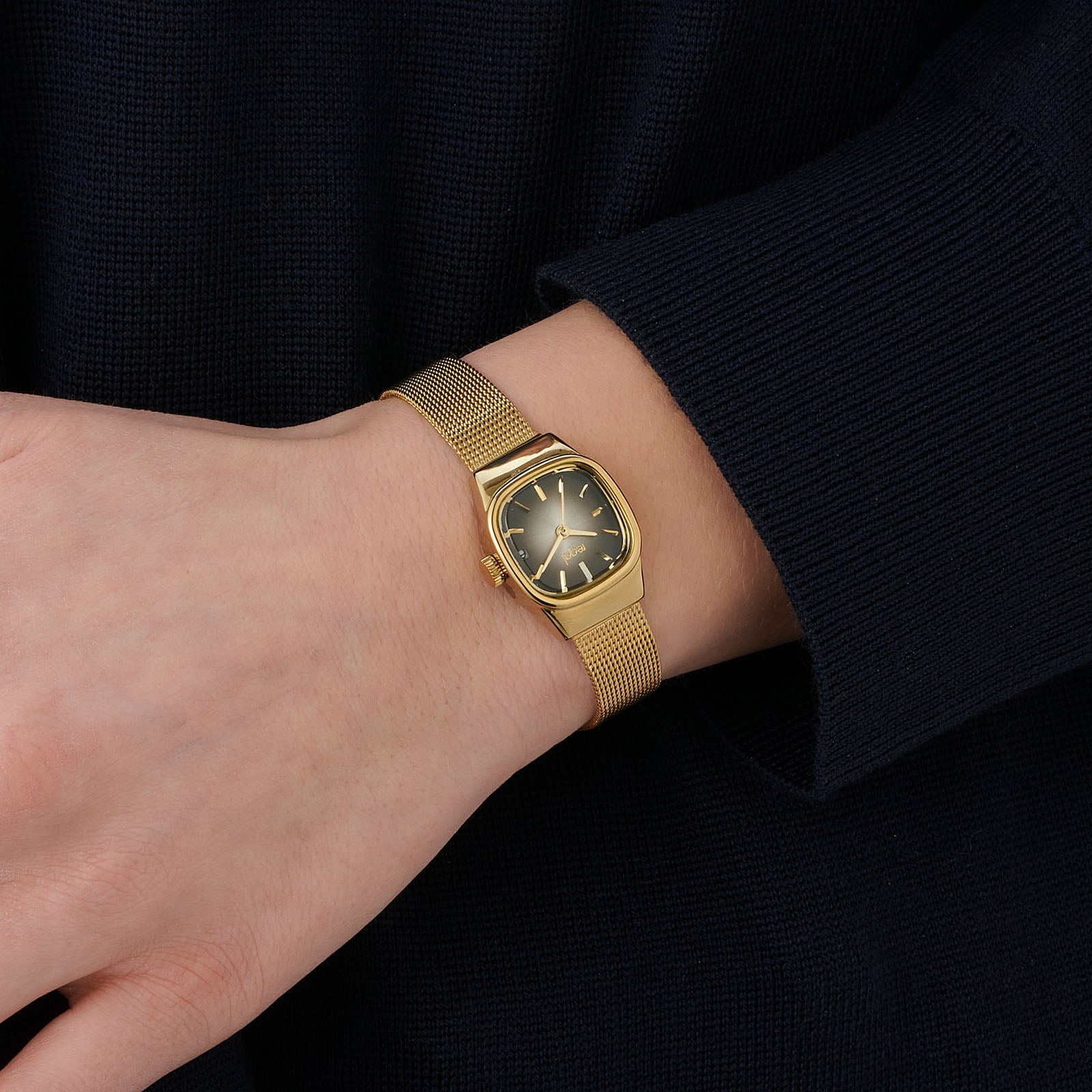 Regal damklocka retro, guld/svart - 21 mm