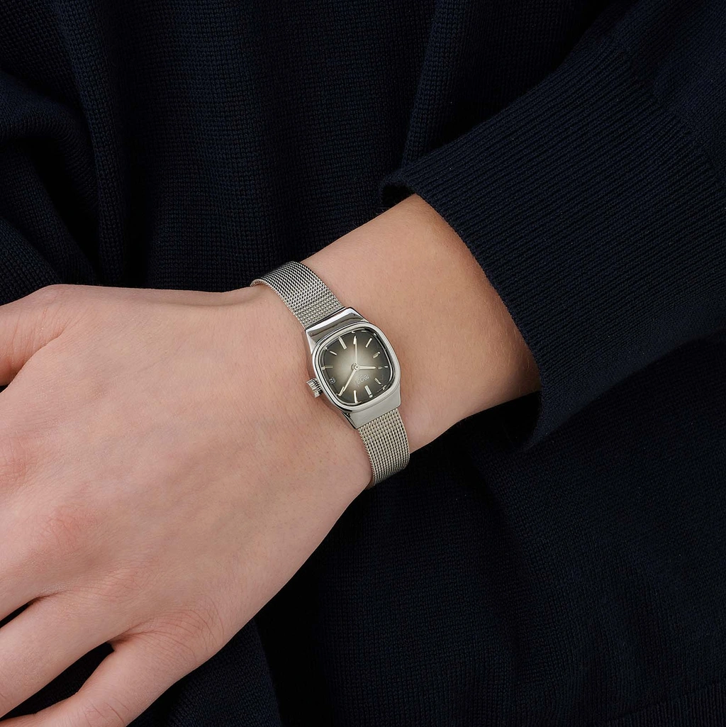 Regal damklocka retro, silver/svart - 21 mm