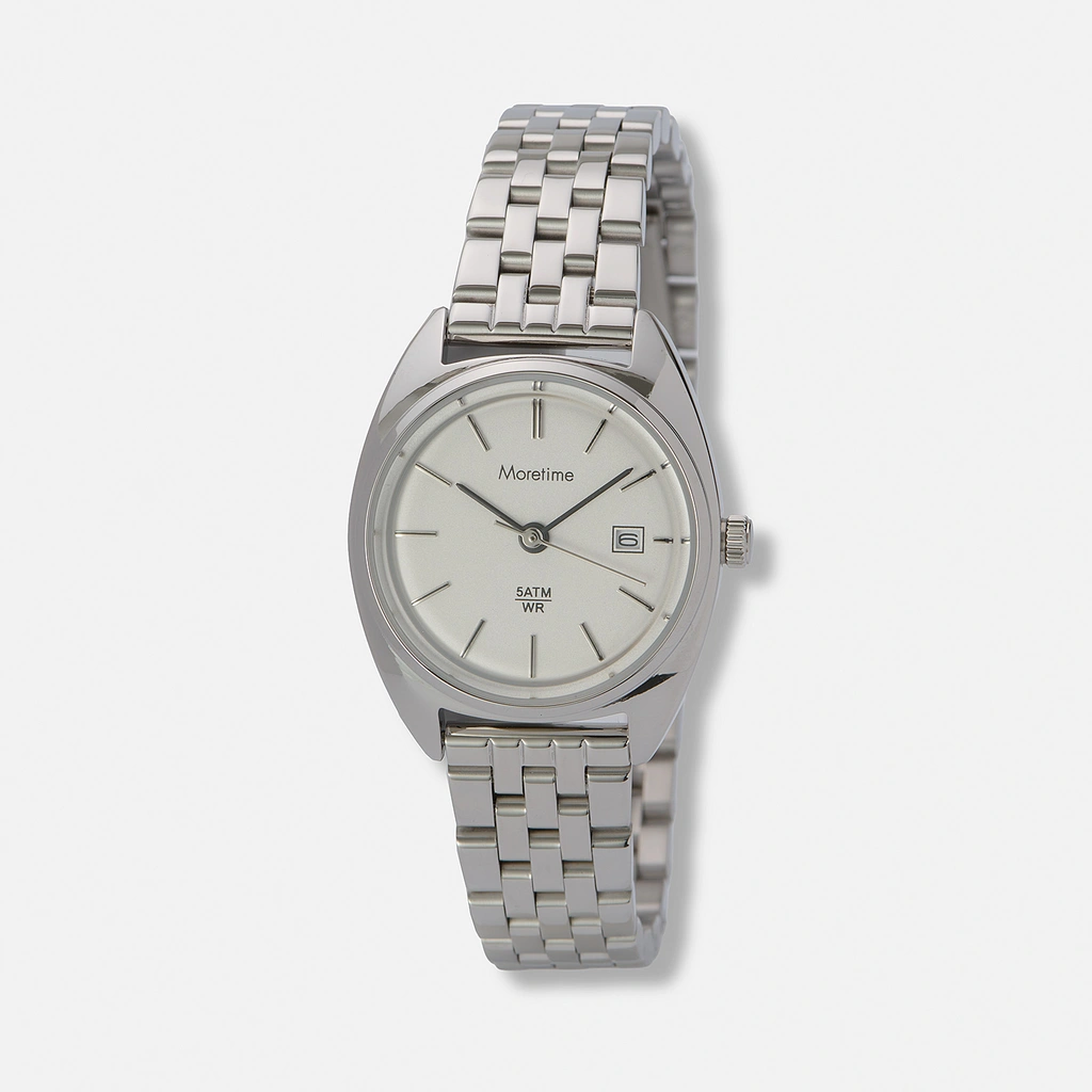 Moretime damklocka - retro, stål/silver, 27mm