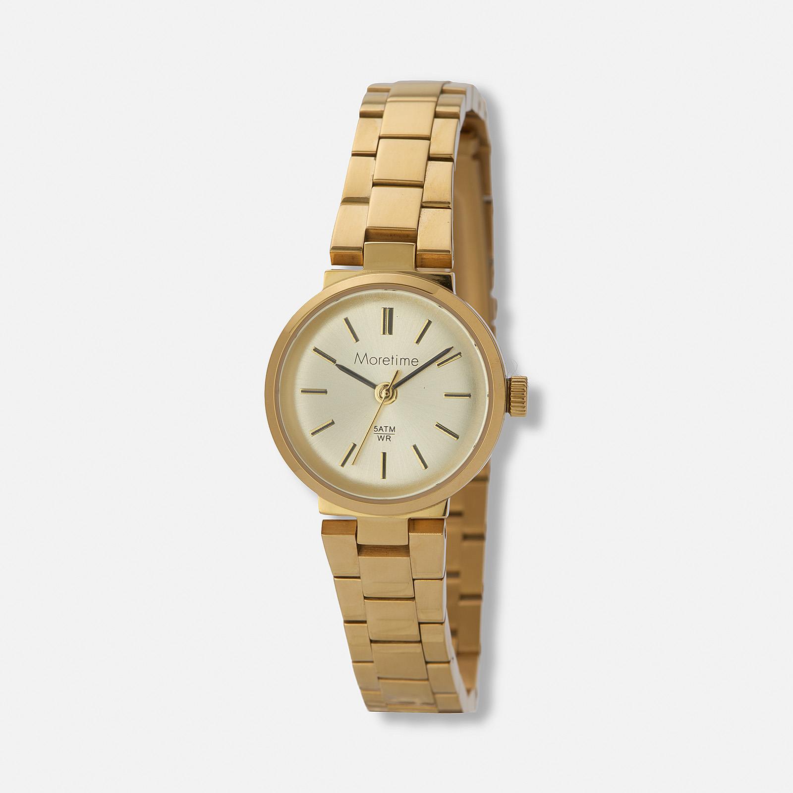 Moretime damklocka - metallband, guld/champagne, 23mm