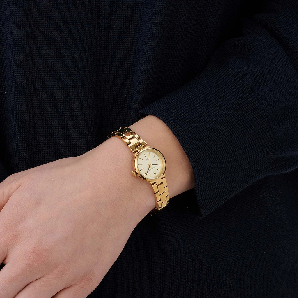 Moretime damklocka - metallband, guld/champagne, 23mm