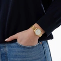 Mortime damklocka metall - guld/vit 27mm