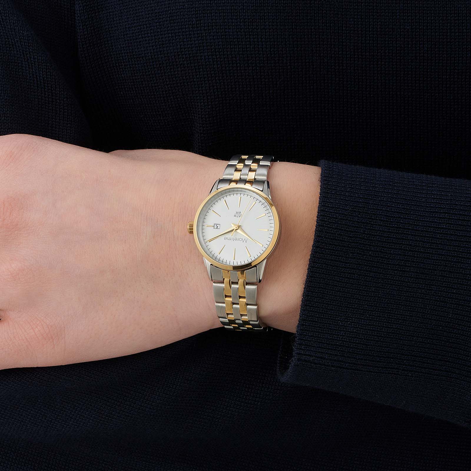 Mortime damklocka metall - bicolor/vit 27mm