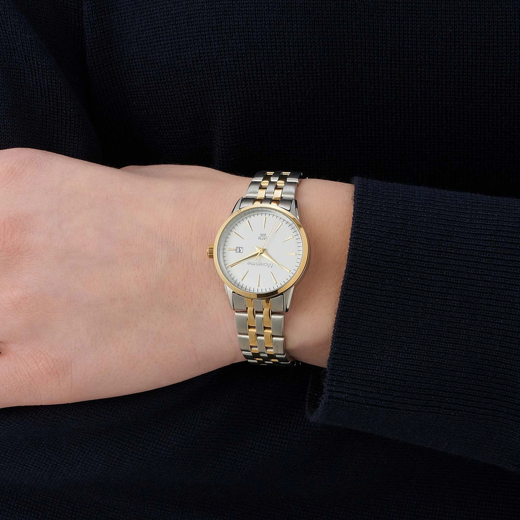 Mortime damklocka metall - bicolor/vit 27mm