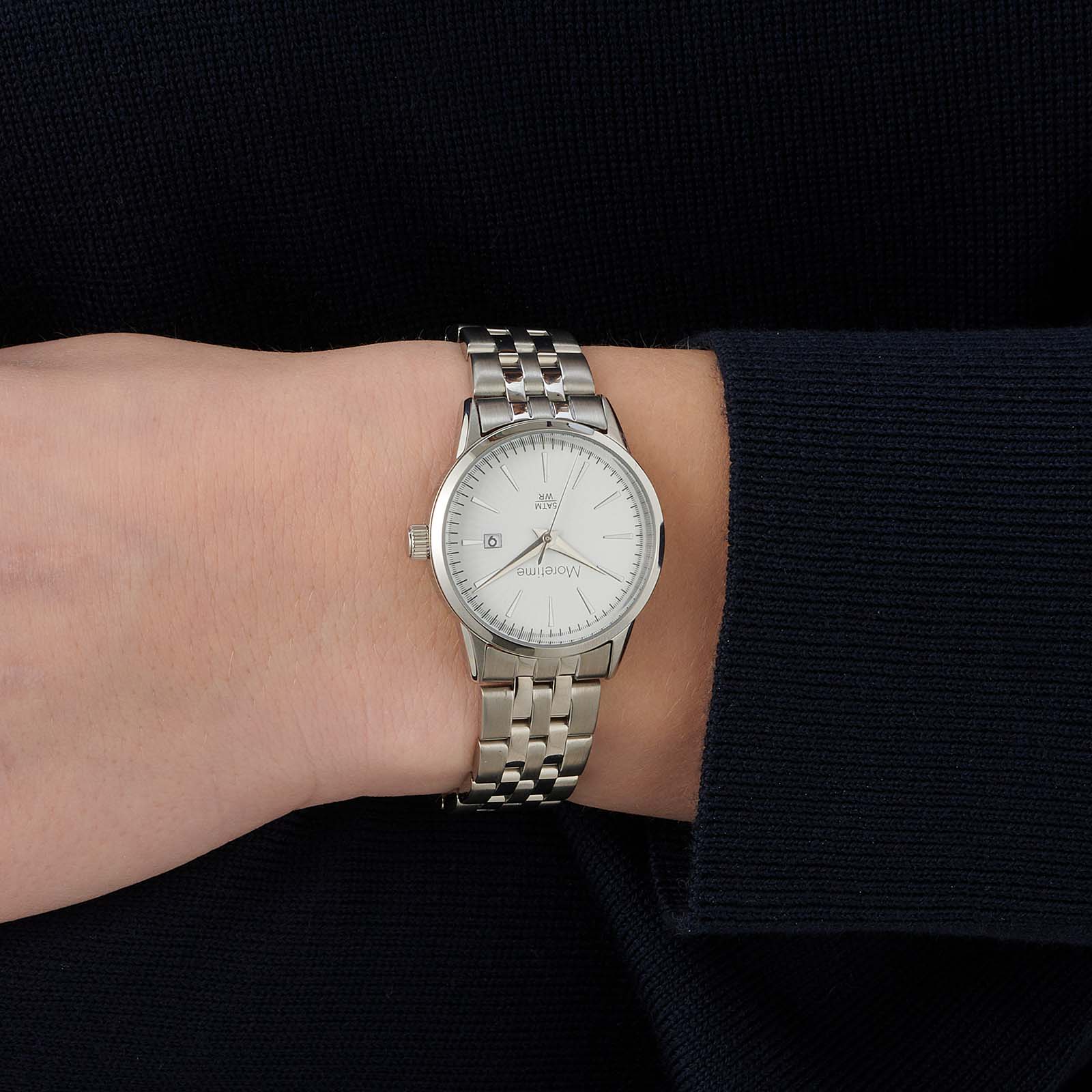 Mortime damklocka metall - stål/vit 27mm