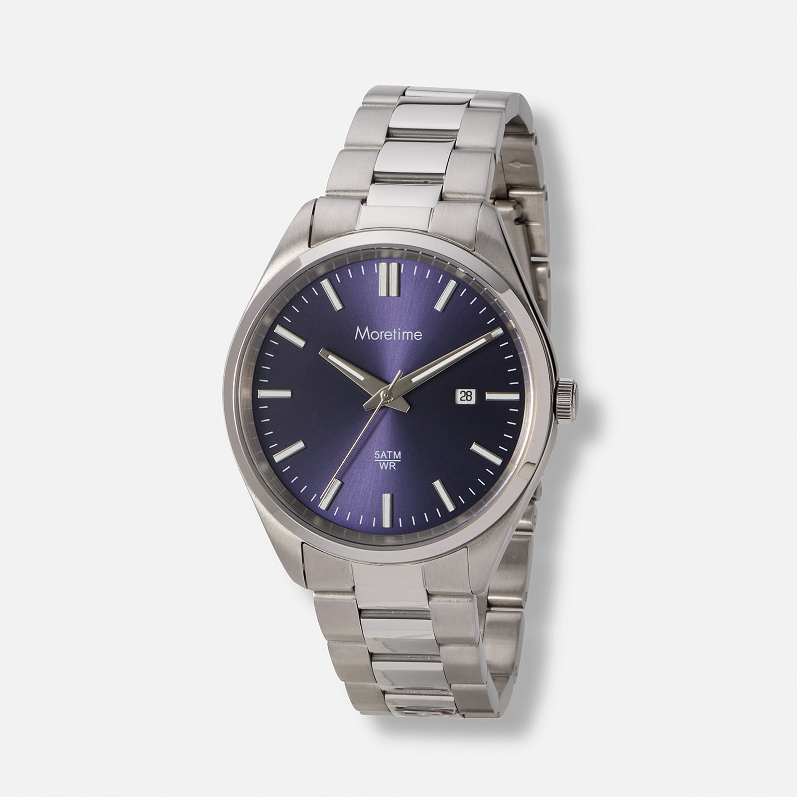 Moretime herrklocka metallband stål/blå - 40 mm