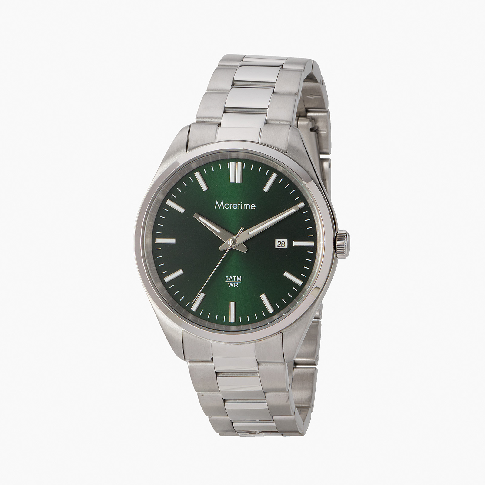 Moretime herrklocka metallband stål/grön - 40 mm