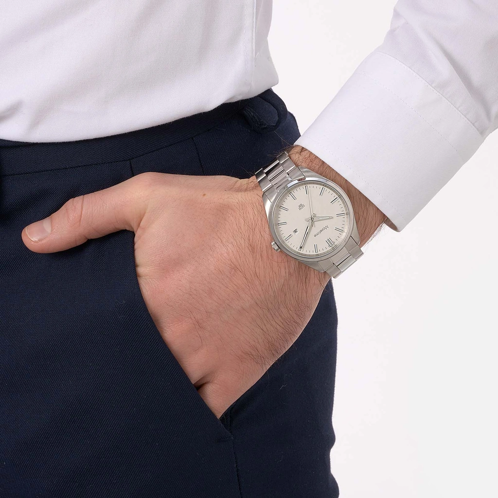 Moretime herrklocka metallband stål/silver - 40 mm