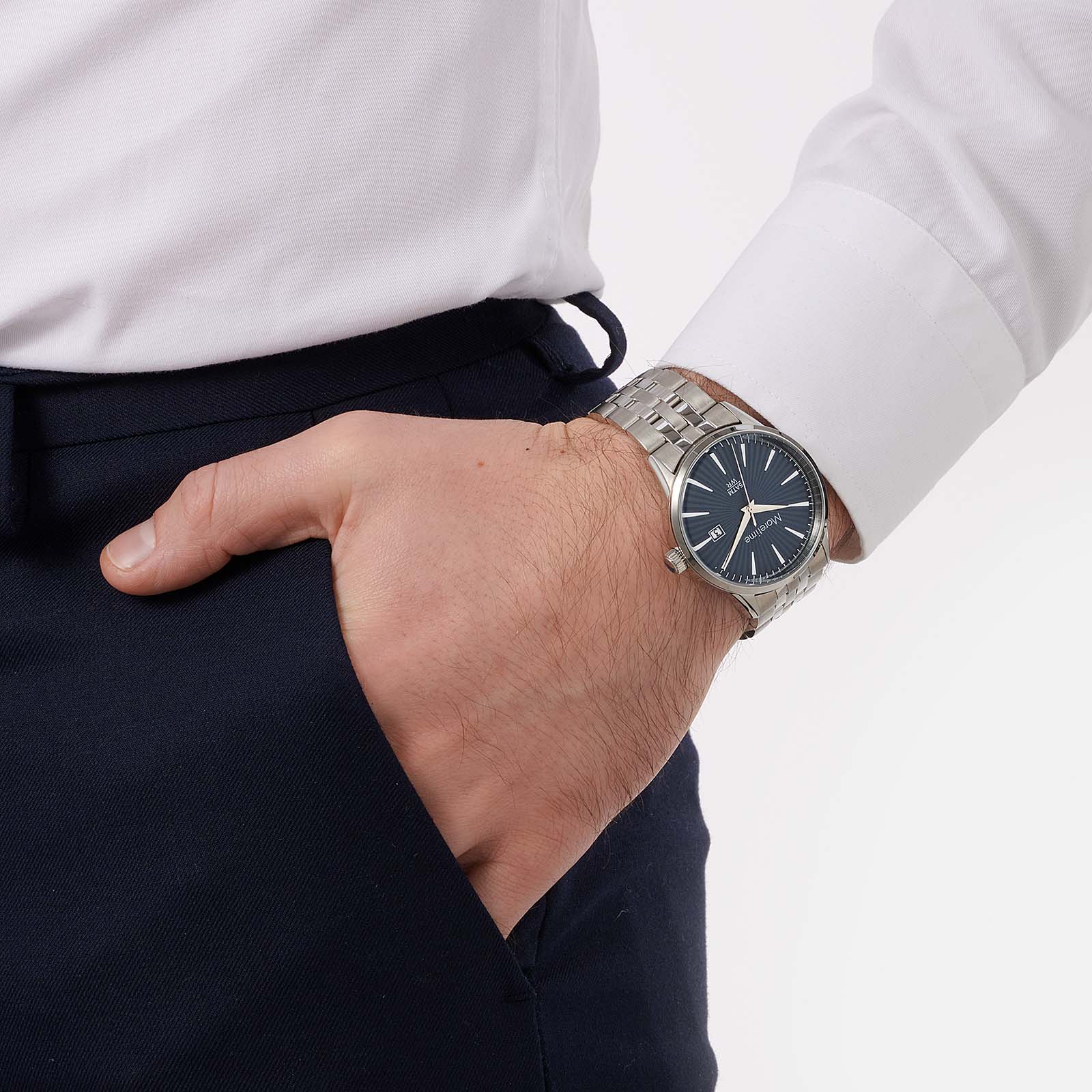 Moretime herrklocka metall stål/blå - 38 mm