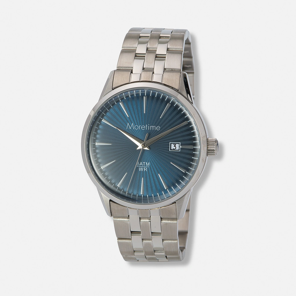 Moretime herrklocka metall stål/blå - 38 mm