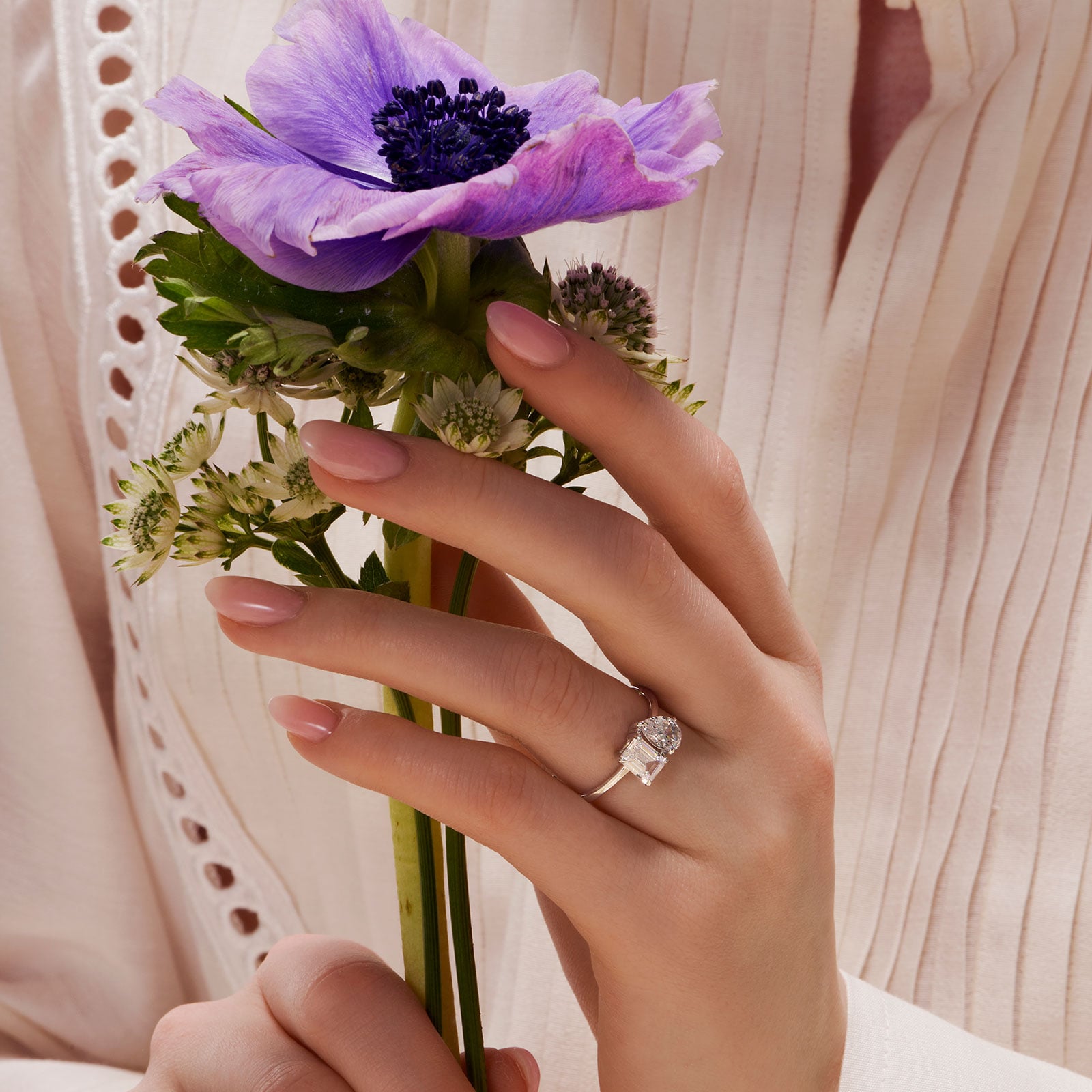 Je t´aime 18K ring vitguld - Toi et moi