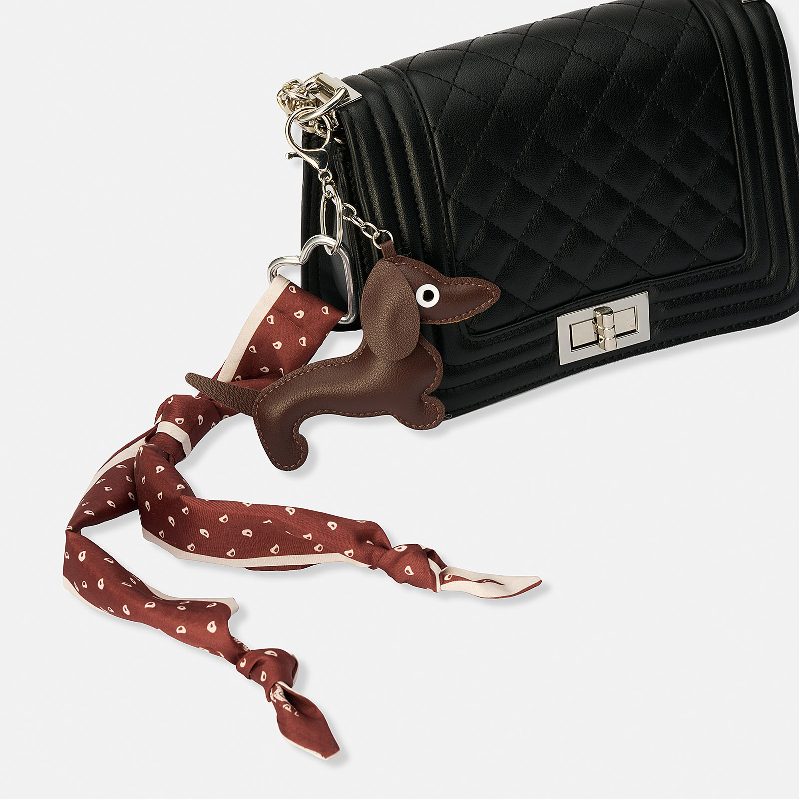 Väskaccessoar - brun tax med scarf