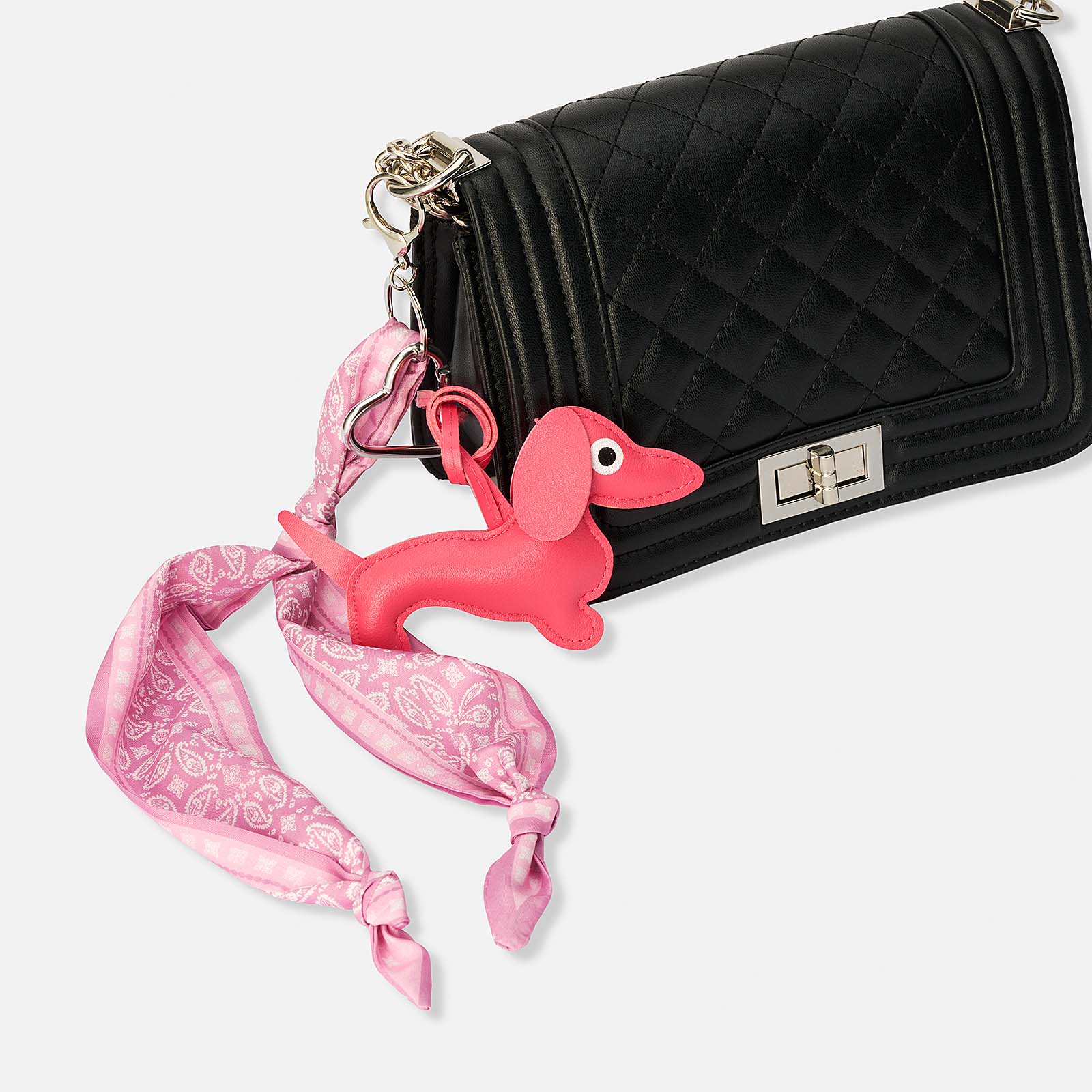 Väskaccessoar - rosa tax med scarf