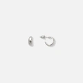Silverfärgade örhängen, små chunky creoler – 1 cm