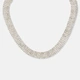 Silverfärgat halsband Red Carpet, sex rader strass – 35+8 cm