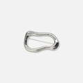 Silverfärgad brosch, ojämn oval form – 6,5 cm