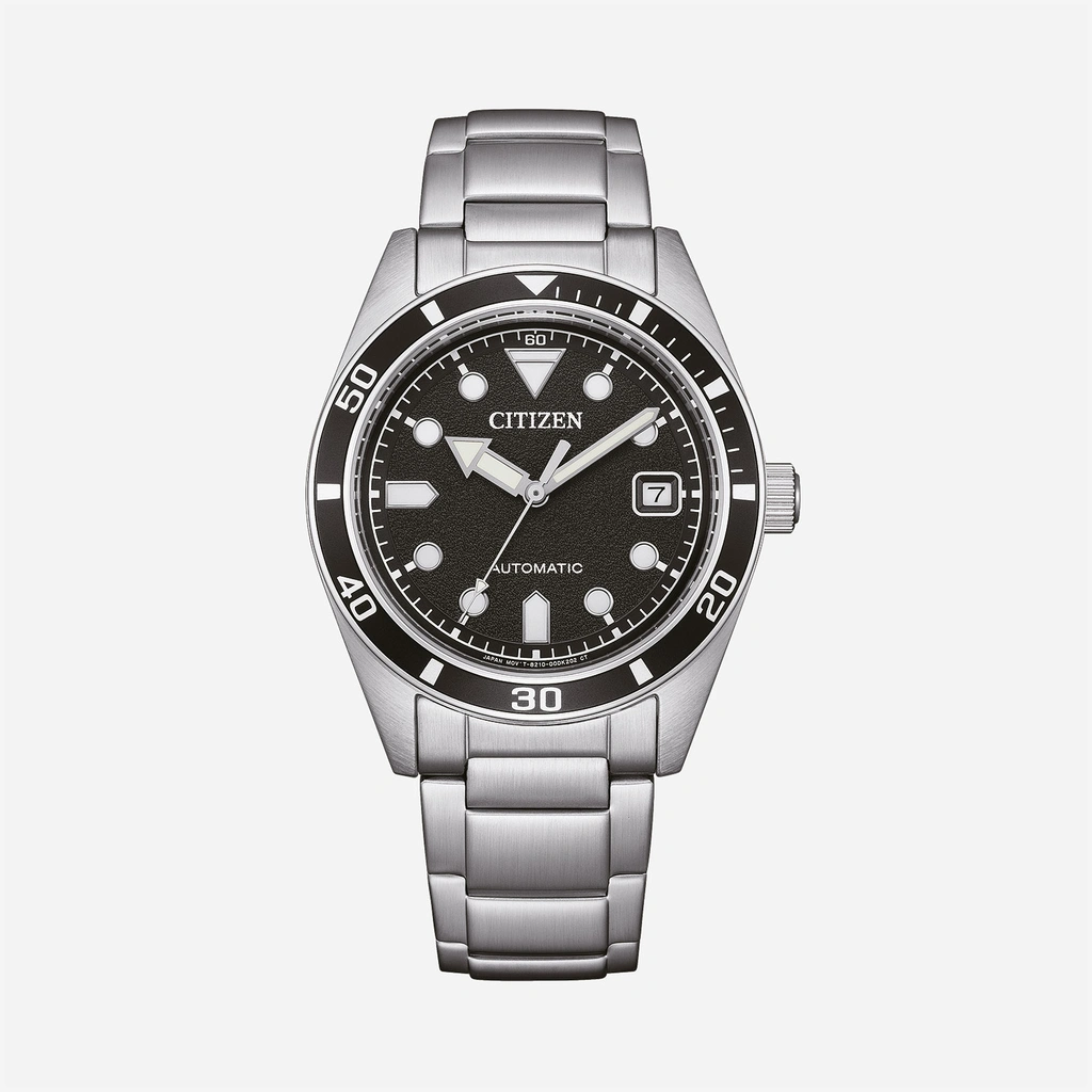 Citizen Automatic Svart/Silver, Stållänk - NJ0221-50E