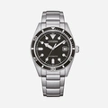 Citizen Automatic Svart/Silver, Stållänk - NJ0221-50E