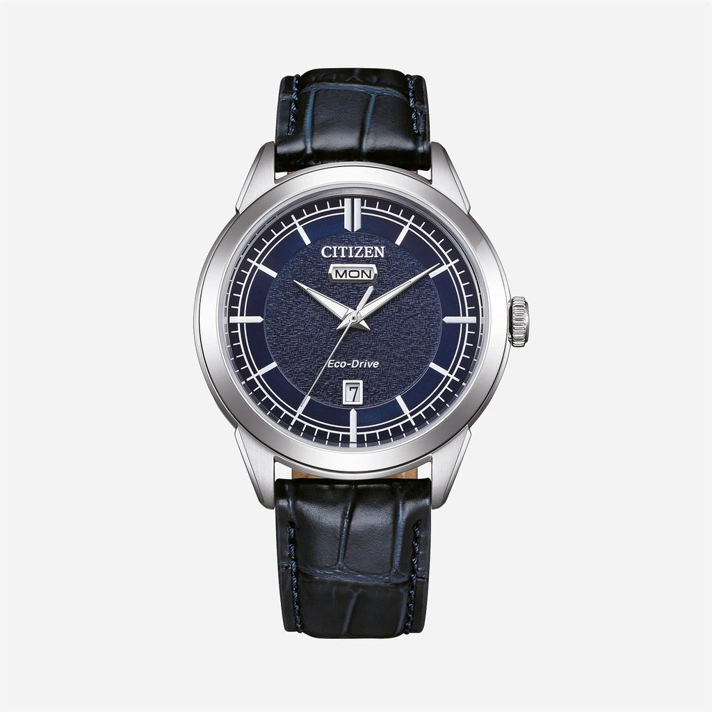 Citizen Eco-Drive Blå/Svart, Läderband - AW0151-00L