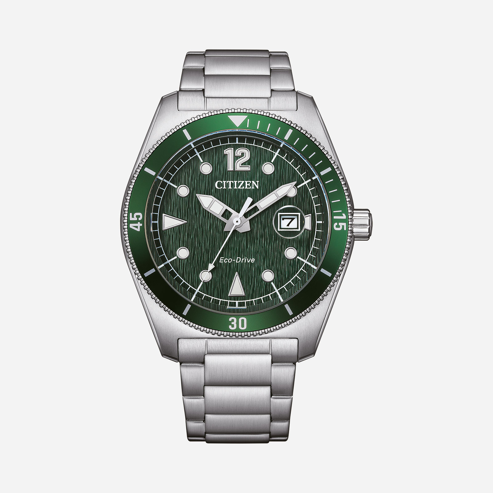 Citizen Eco-Drive Grön/Silver, Stållänk - AW1880-55X
