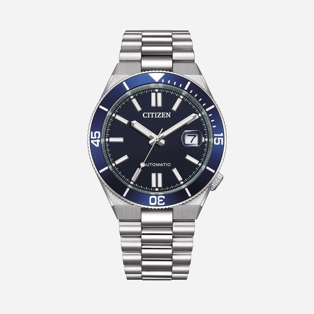 Citizen Automatic Blå/Silver, Stållänk - NJ0230-59L