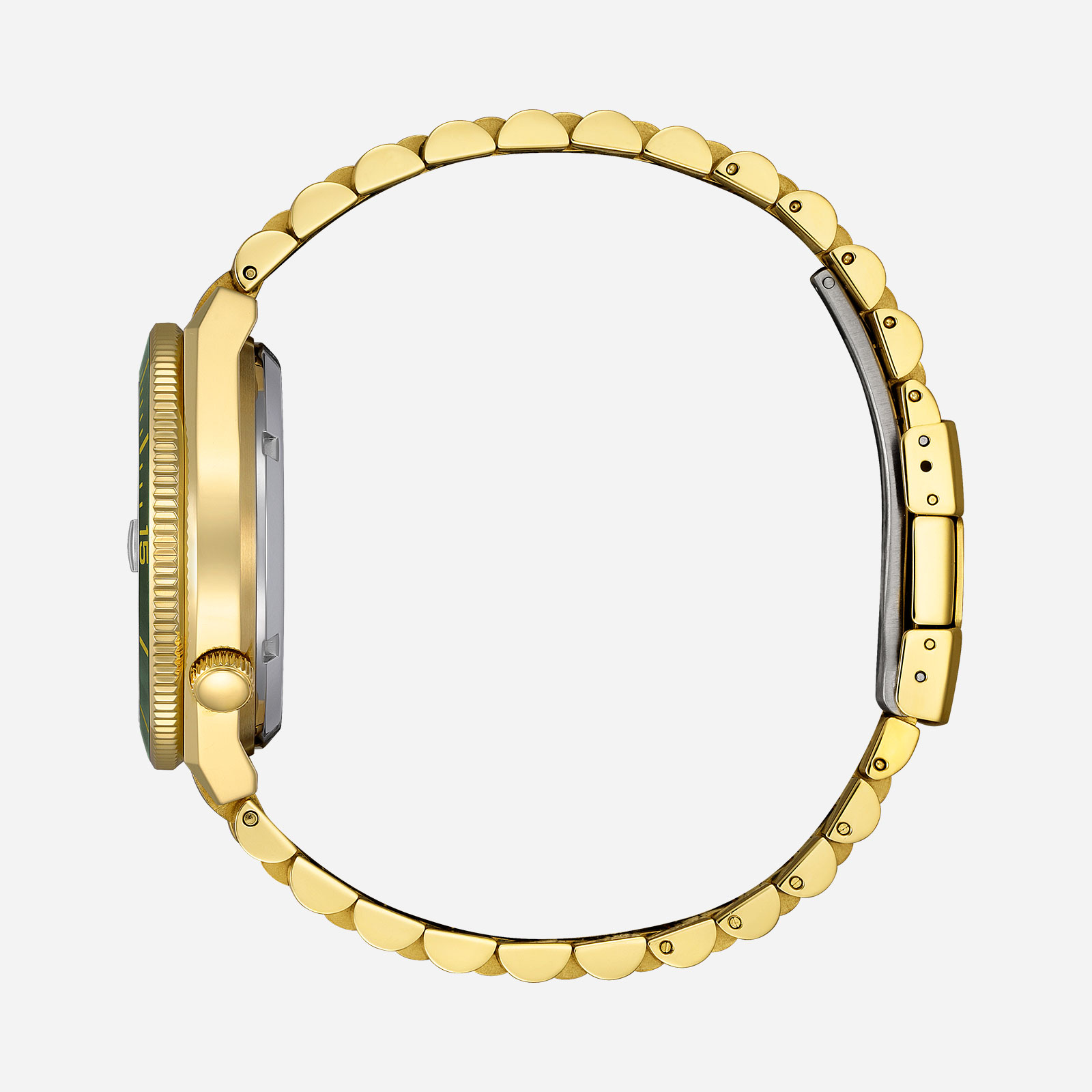 Citizen Automatic Grön/Guld, Stållänk - NJ0232-53X