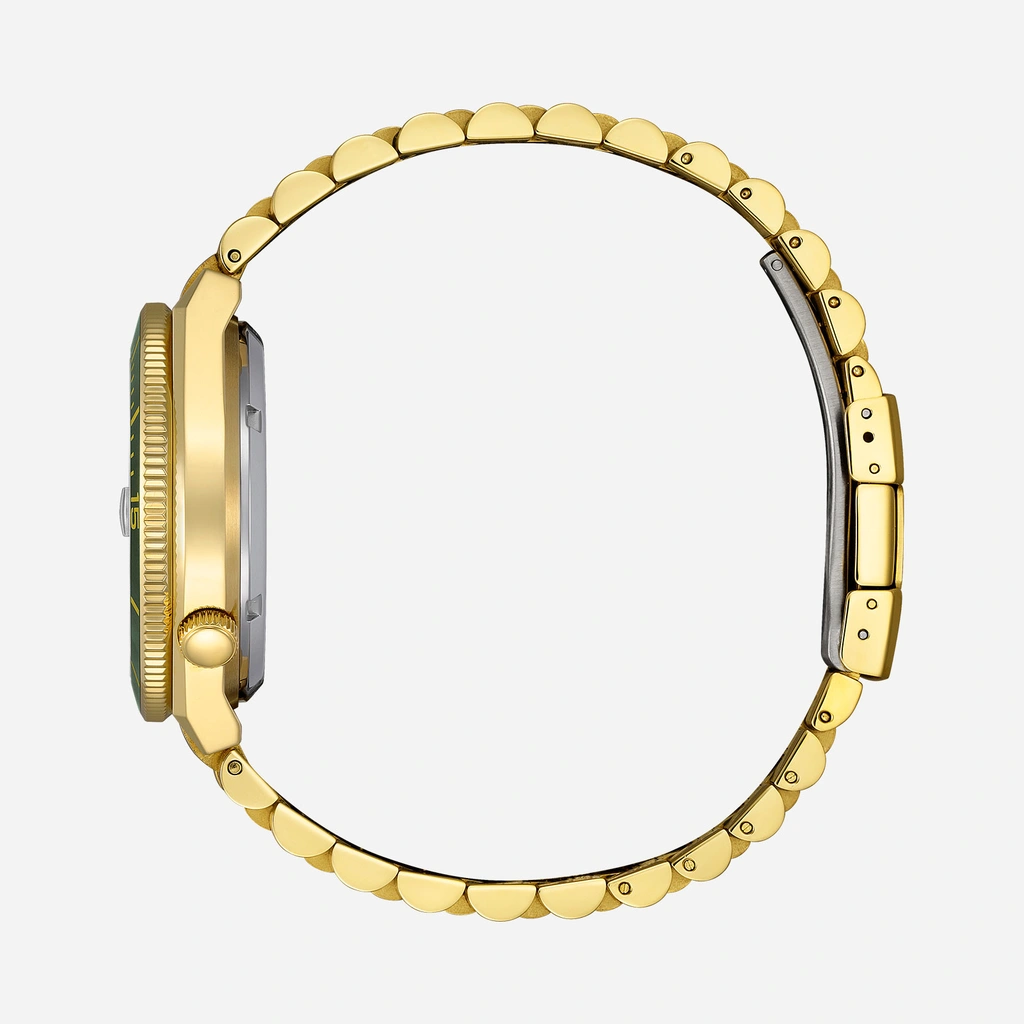 Citizen Automatic Grön/Guld, Stållänk - NJ0232-53X