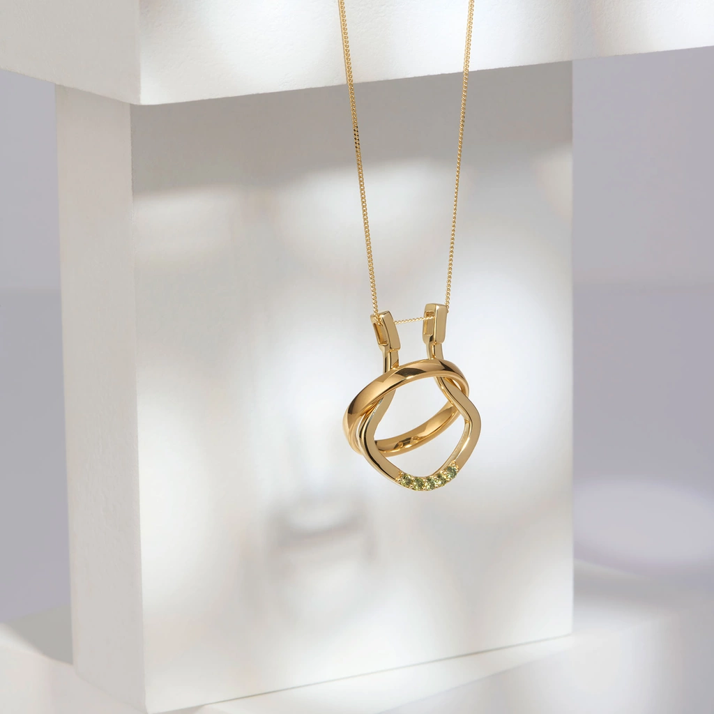 Je t´aime 9K guld ringhållare - Porte Bague Emerald