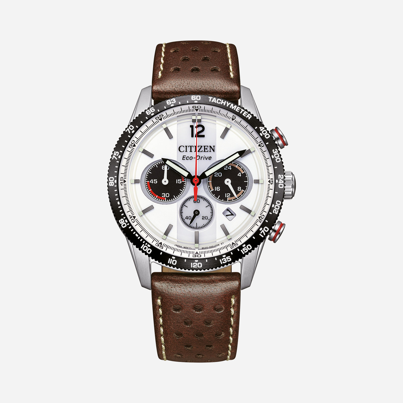 Citizen Eco-Drive Vit/Svart, Läderband - CA4714-04A