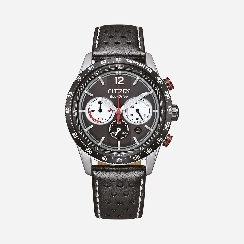 Citizen Eco-Drive Svart/Svart, Läderband - CA4717-06E