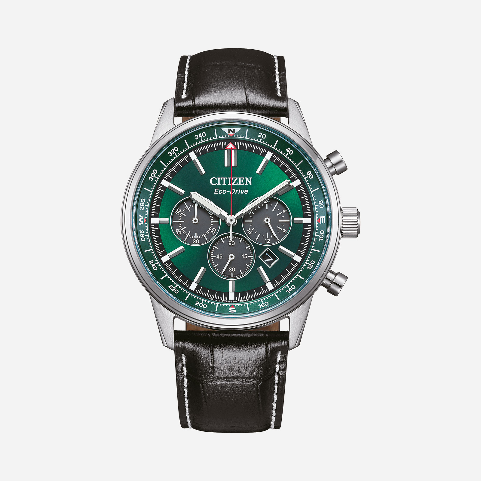 Citizen Eco-Drive Grön/Svart, Läderband - CA4720-01X