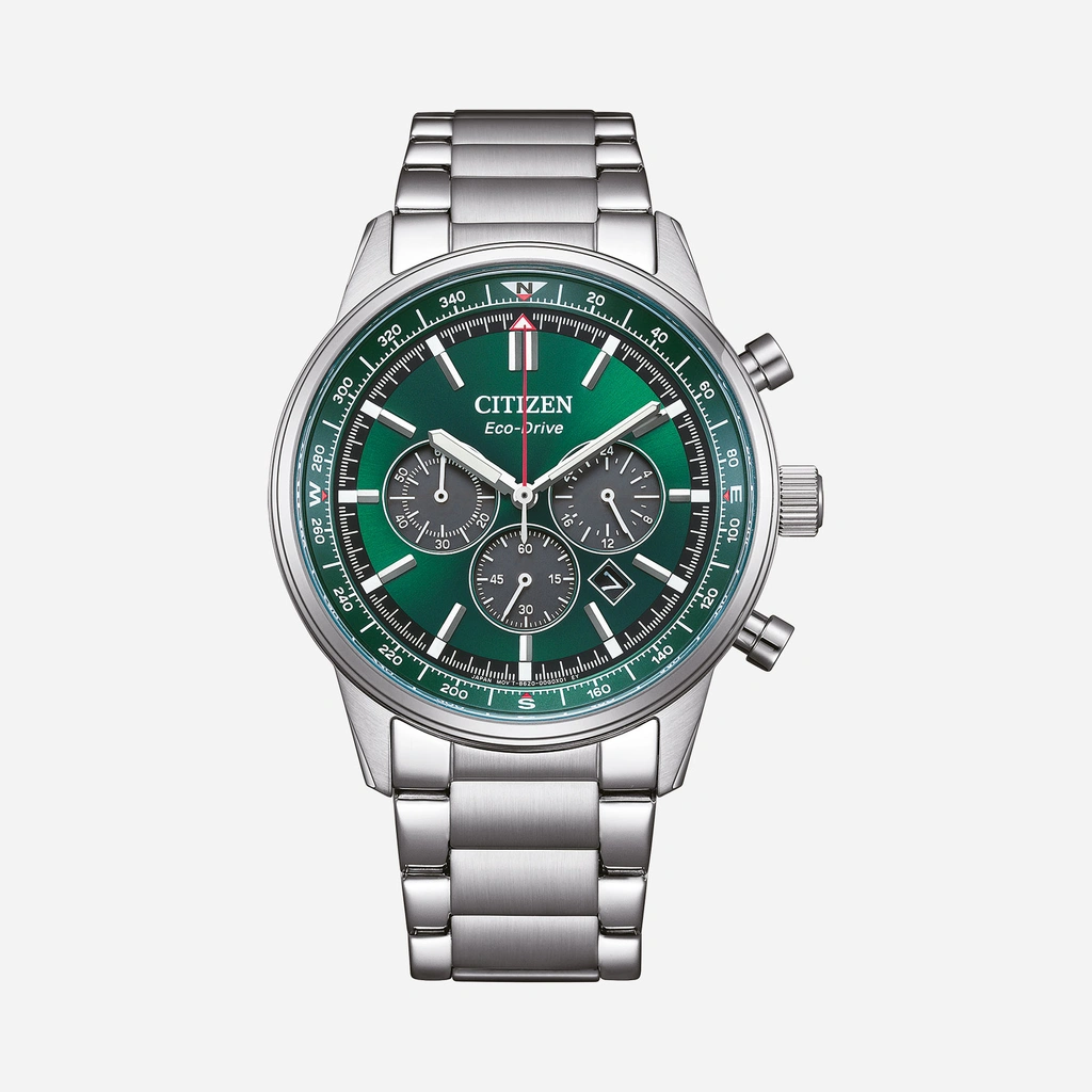 Citizen Eco-Drive Grön/Silver, Stållänk - CA4720-52X