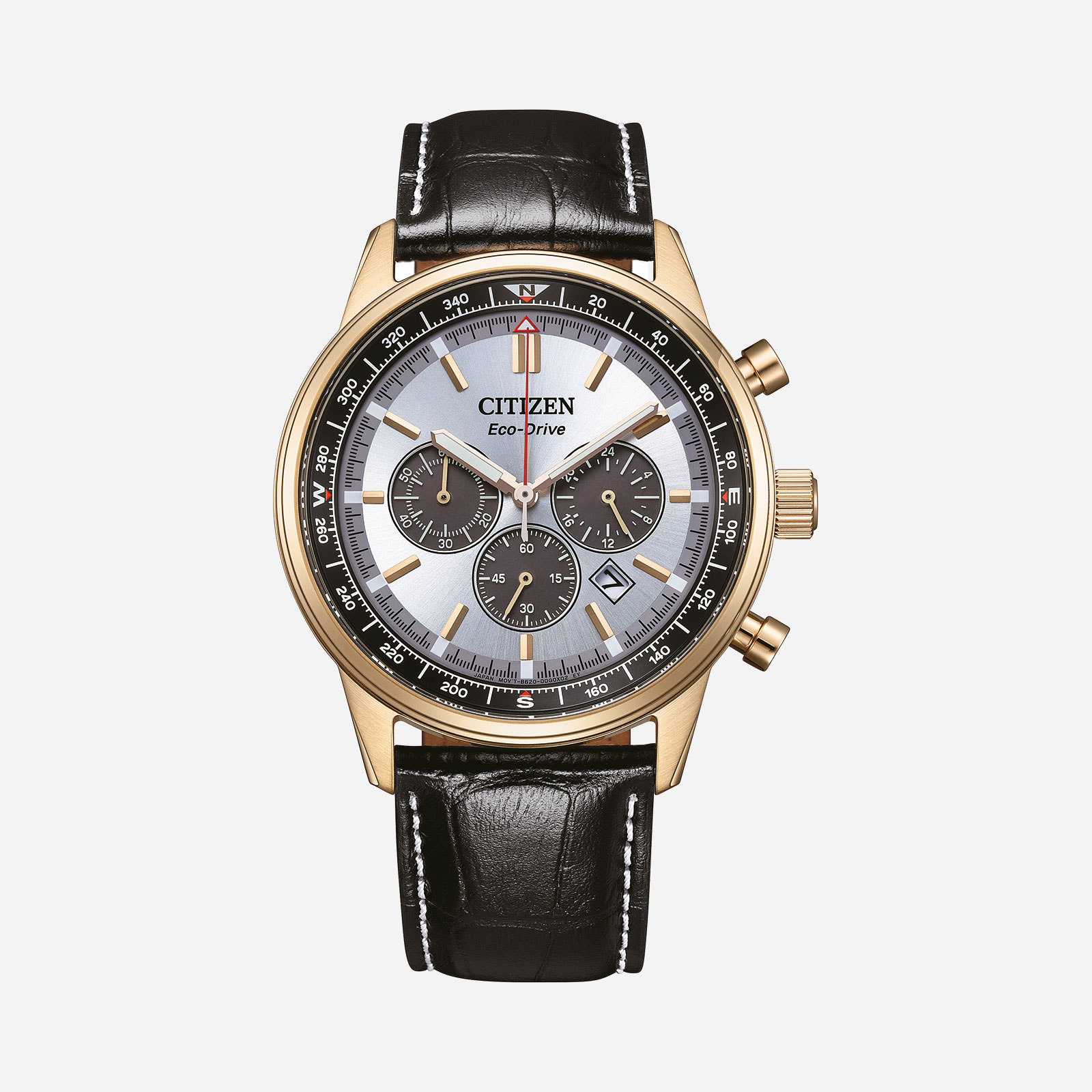Citizen Eco-Drive Vit/Brun, Läderband - CA4723-03A