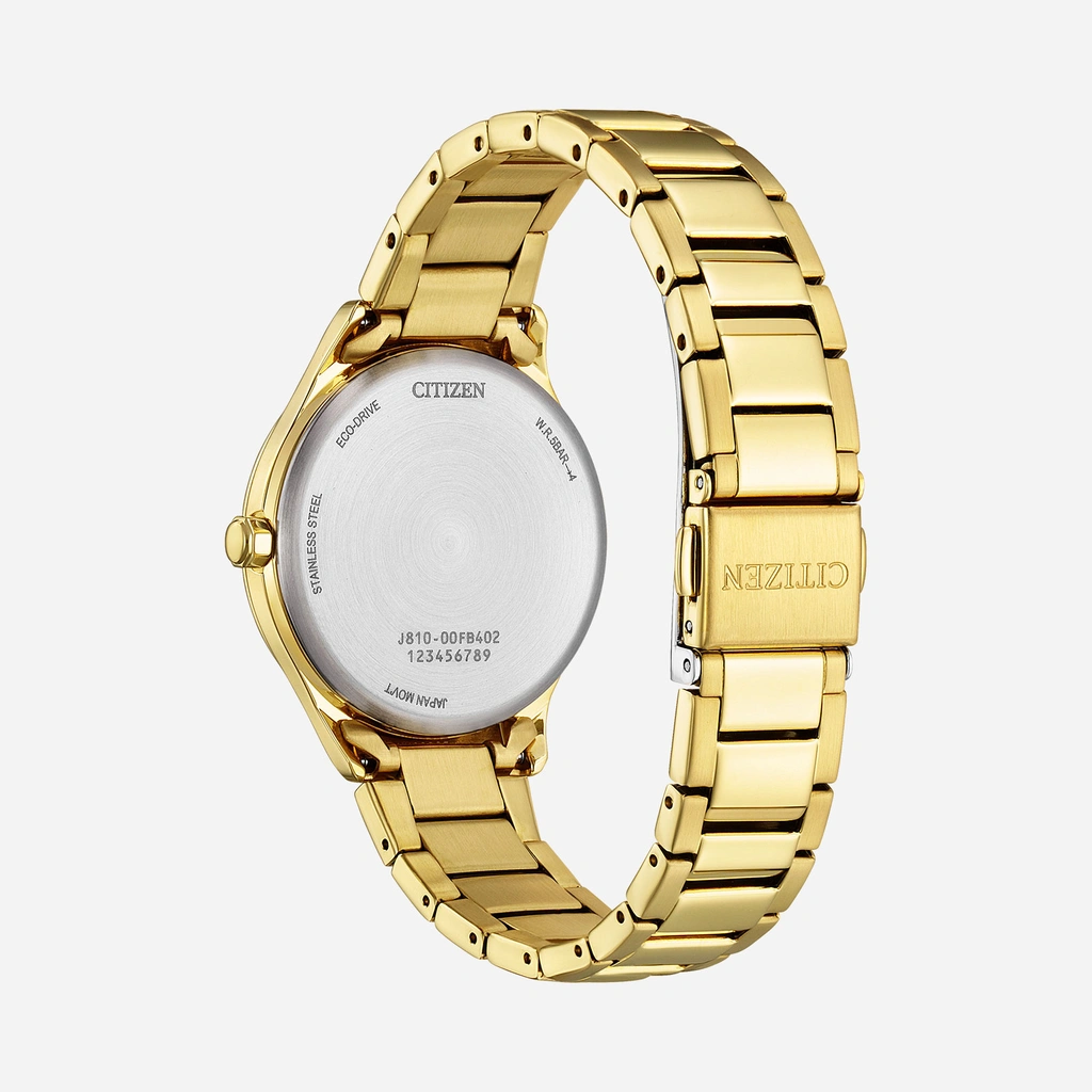 Citizen Eco-Drive Champagne/Guld, Stållänk - FE6122-64X