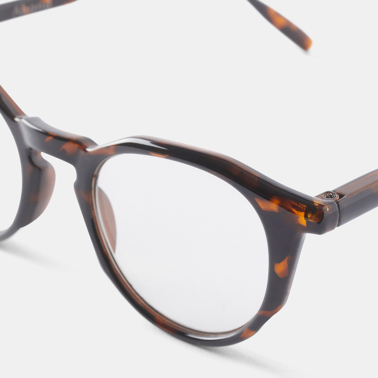 Bruna läsglasögon Round +2,5