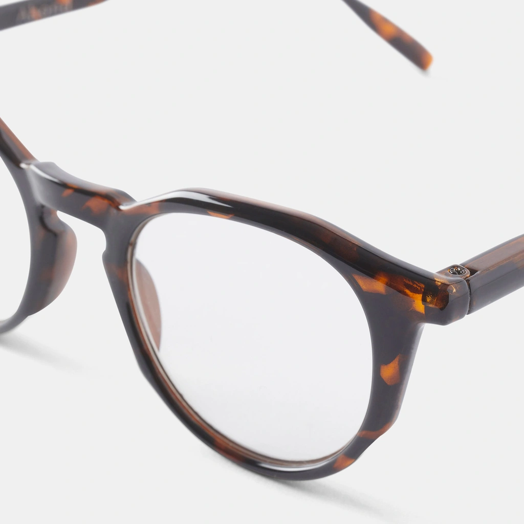 Bruna läsglasögon Round +3,0