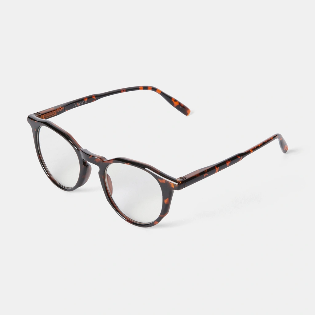 Bruna läsglasögon Round +3,0