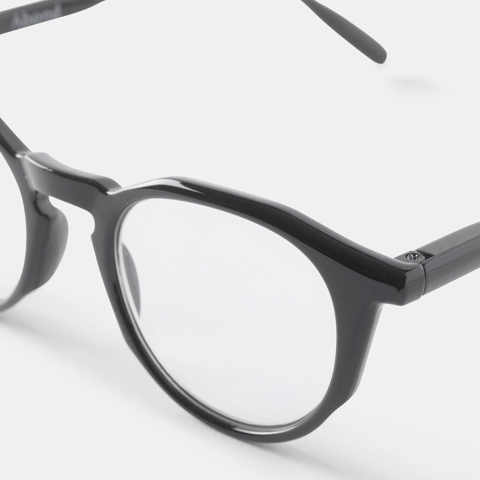 Svarta läsglasögon Round +2,0