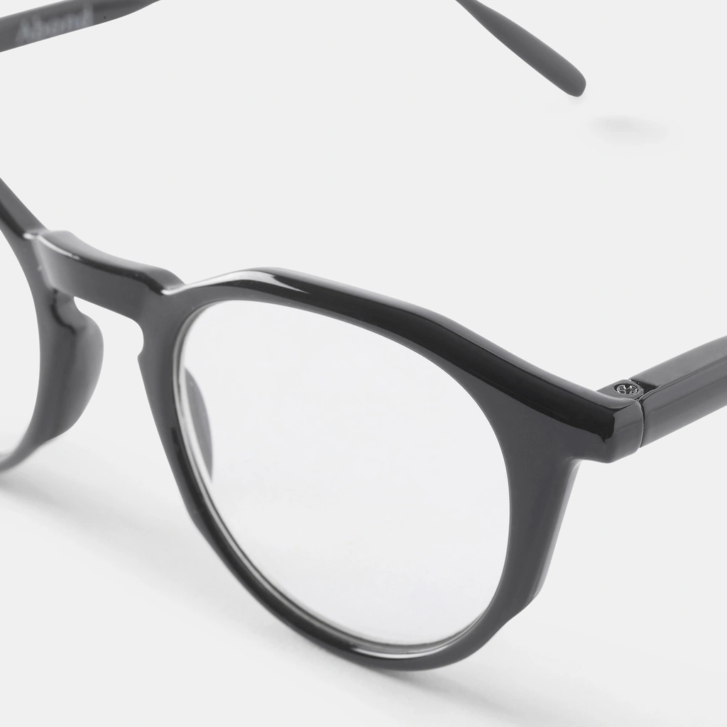 Svarta läsglasögon Round +2,0