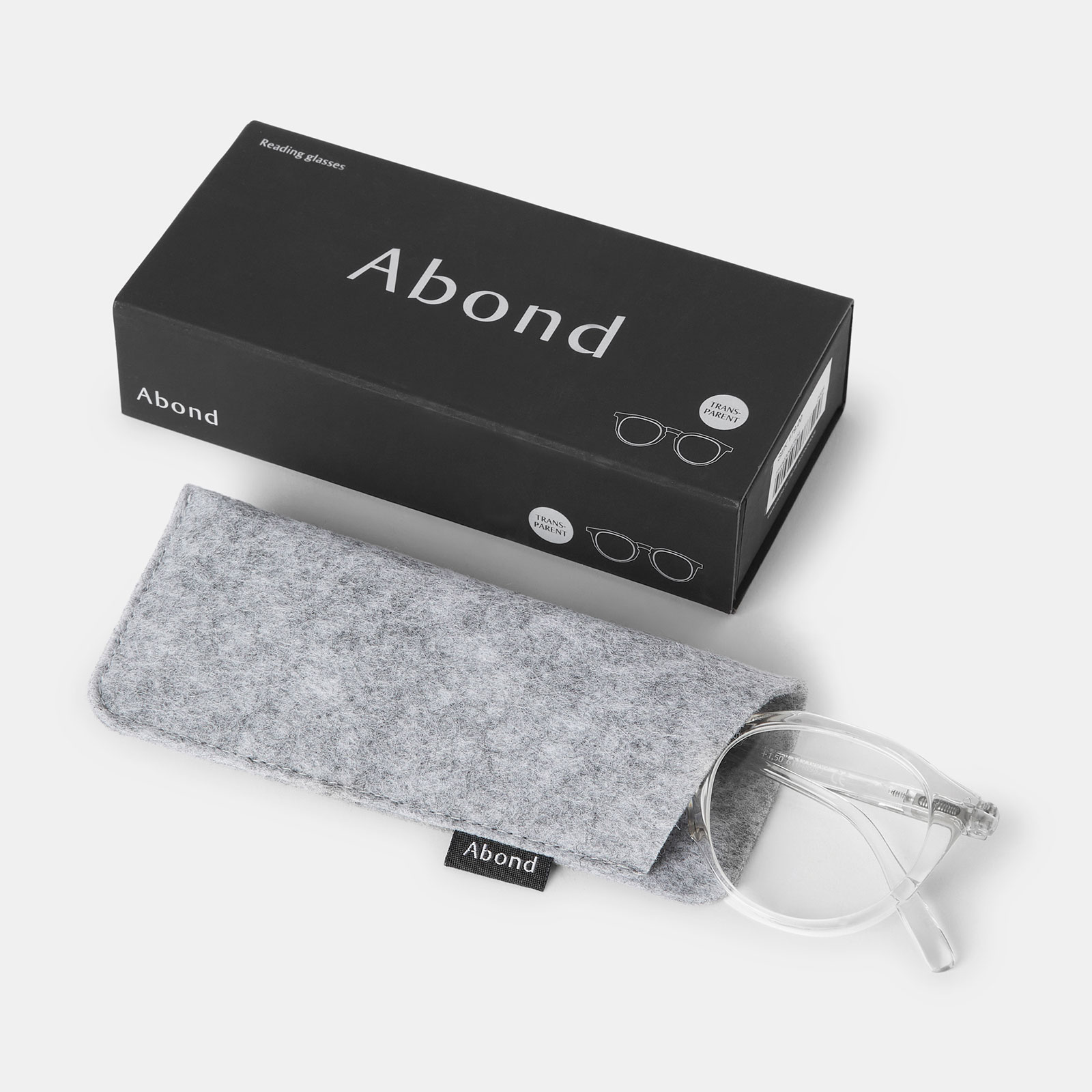 Transparanta läsglasögon Round +1,0