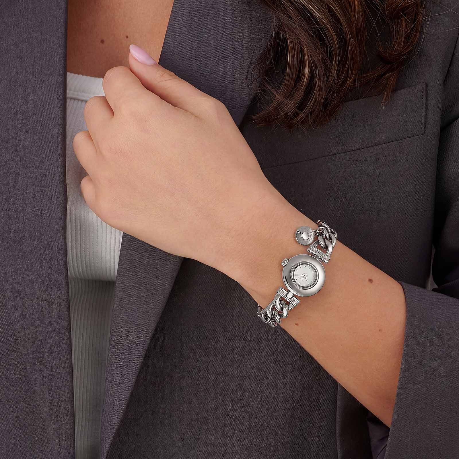 Ivy n Rox Orion damklocka vit/silver - metallänk 18mm