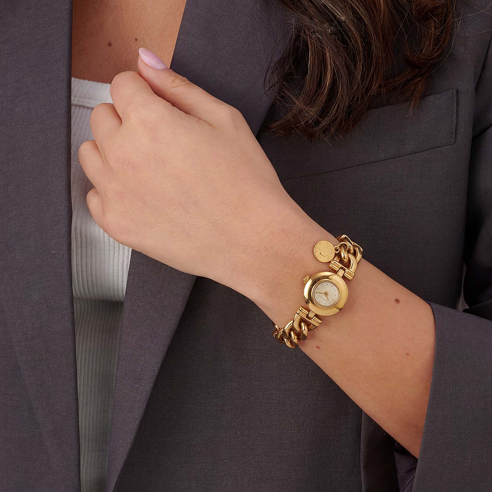 Ivy n Rox Orion damklocka champagne/guld - metallänk 18mm